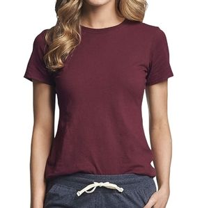 🌼Women's Maroon Cotton Short Sleeve Performance T-Shirts